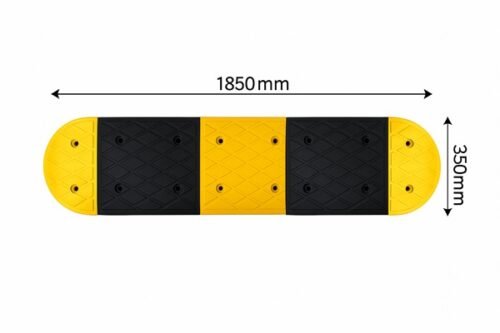 Rubber Speed Hump Bump | Speed Control Hump with End Caps | 1850mm(L) Full Set with Installation – Ideal for Projects & Contractors