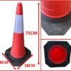 Road Cone | Reflective Road Cone with Ring Circular Isolation Cone Traffic Facilities | Traffic Cone - 75cm(30" H) - PE Material