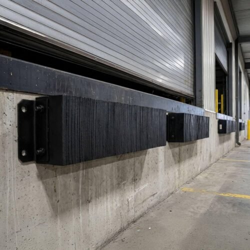 laminated rubber dock bumper for loading bays