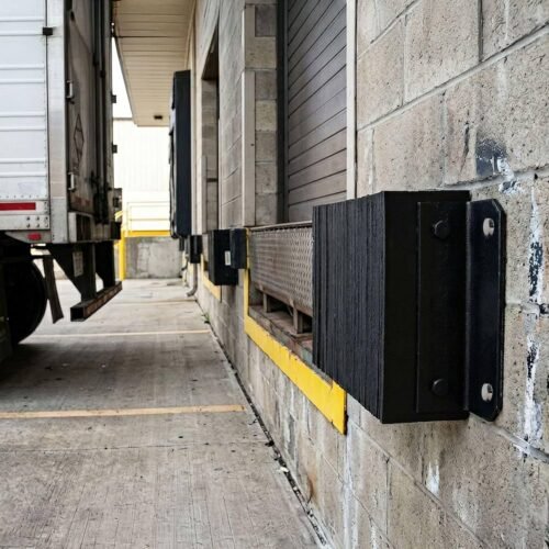 BPDM Heavy-Duty Laminated Dock Bumper in black.