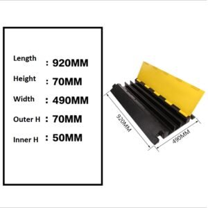 Heavy Duty Cable Protector Ramp | 1 to 5 Channel Cable Hump Rubber | Traffic Safety Cable Cover Malaysia - 900mm(L) * 500mm(W) * 50mm(H)