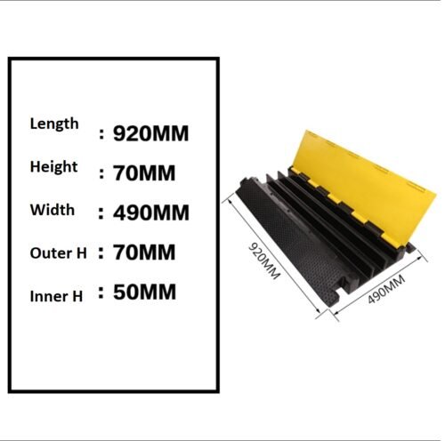 Heavy Duty Cable Protector Ramp | 1 to 5 Channel Cable Hump Rubber | Traffic Safety Cable Cover Malaysia - Image 4