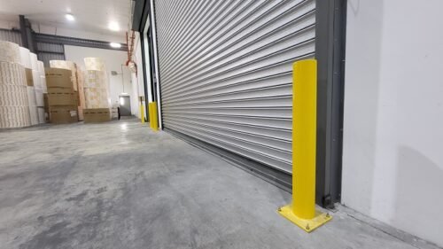 Steel Metal Bollard | 100mm(Dia) | Flat Top | 810mm(Height) | Powder Coated Base Plate - Image 3