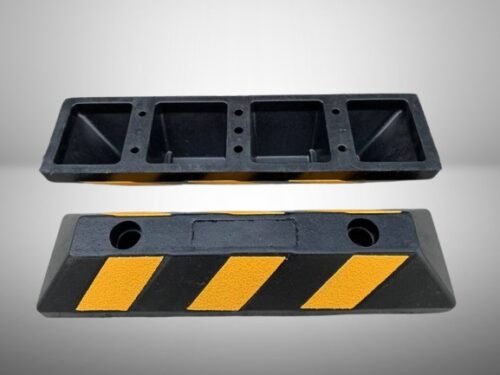 Rubber Wheel Stopper for Car & Truck | Heavy Duty Wheel Stopper with 3 Stripes Glass Bead - Image 5