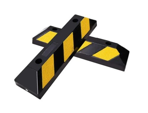 Rubber Wheel Stopper for Car & Truck | Heavy Duty Wheel Stopper with 3 Stripes Glass Bead - Image 3