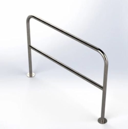 Stainless Steel | Anti-Collision Guardrail | Double Hoop Modular Safety Barrier Size: 48” (1220mm Length) x 39” (1000mm Height) x 1.6mm Thickness - Image 2