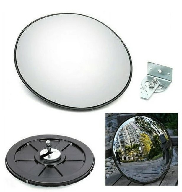 Black Polycarbonate Convex Mirror | Indoor Traffic Safety Mirror | Size: 18", 24", 32", 40"