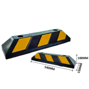 Rubber Wheel Stopper for Car & Truck | Heavy Duty Wheel Stopper with 3 Stripes Glass Bead - 550mm(L) x 150mm(W) x 100mm(H)