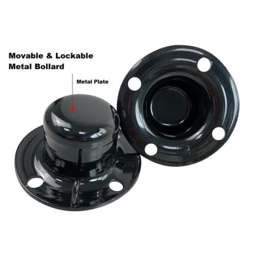 Removable Heavy Duty Metal Bollard Post with Key Lock – 1000mm(H) x 110mm(Dia) x 180mm Base - Image 5