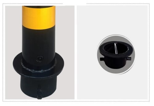 Removable Metal Bollard Post with Key Lock | 540mm or 1000mm Height | 114mm Diameter | Black & Yellow Coated - Image 3