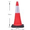 Road Cone | Reflective Road Cone with Ring Circular Isolation Cone Traffic Facilities | Traffic Cone - 75cm(30" H) - PE Material