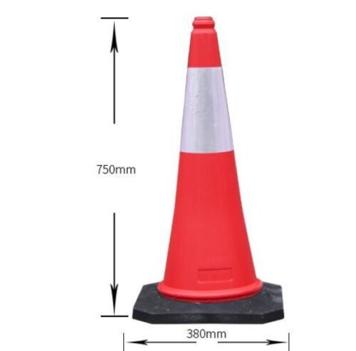 Road Cone | Reflective Road Cone with Ring Circular Isolation Cone Traffic Facilities | Traffic Cone - 75cm(30" H) - PE Material