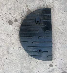 Close-Up of Industrial Rubber End Cap for Speed Bump Systems