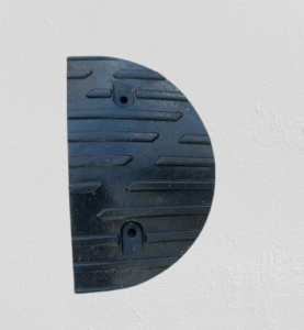 Heavy Duty Rubber Speed Hump End Cap — Black and Yellow Pair