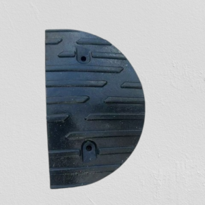 Heavy Duty Rubber Speed Hump End Cap Yellow and Black for Trucks 175x400x80mm