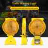 Solar Flashing Warning Light Installed Road Construction Site Malaysia Traffic Safety